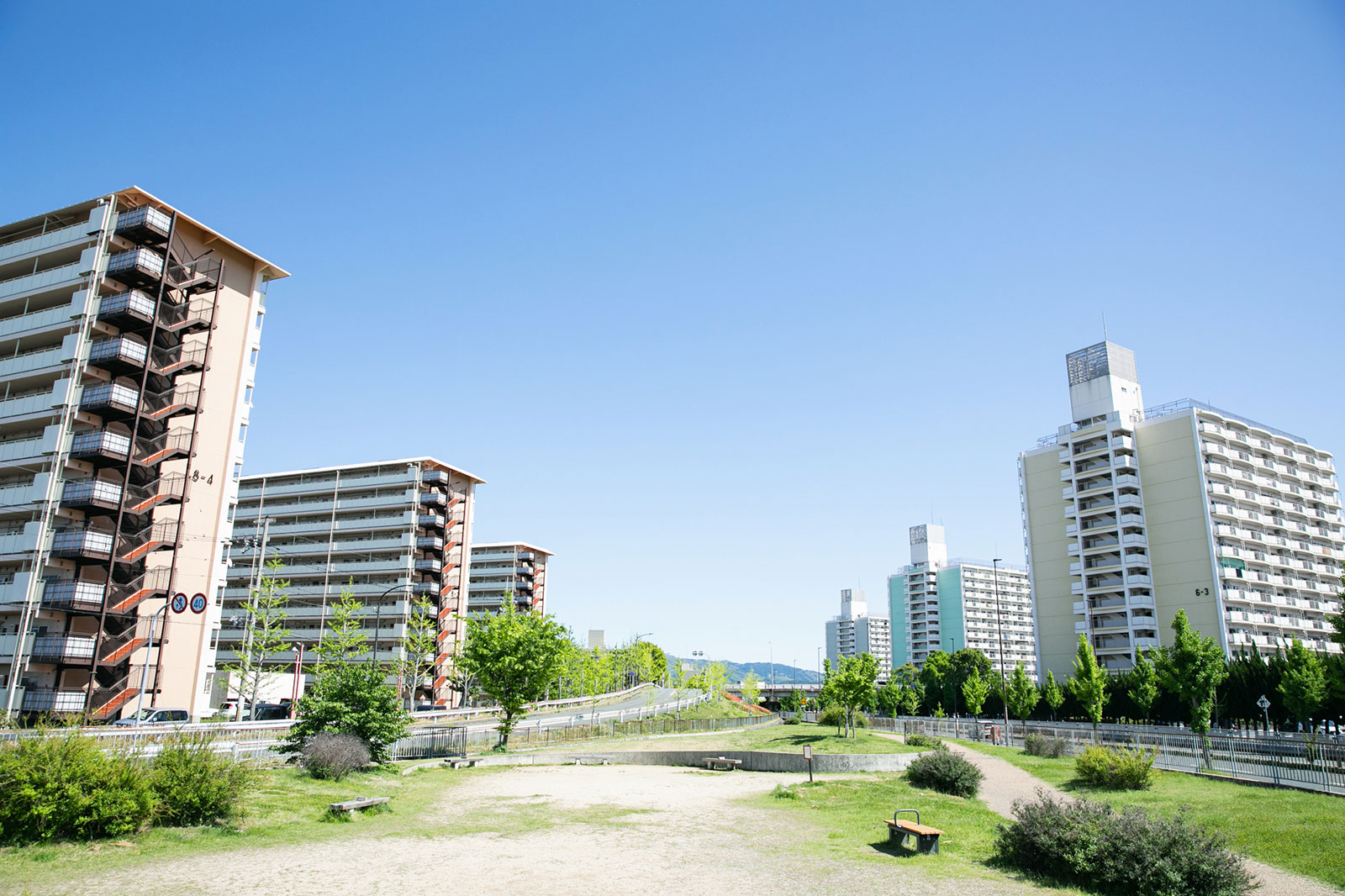 京都府向島ニュータウン内の風景